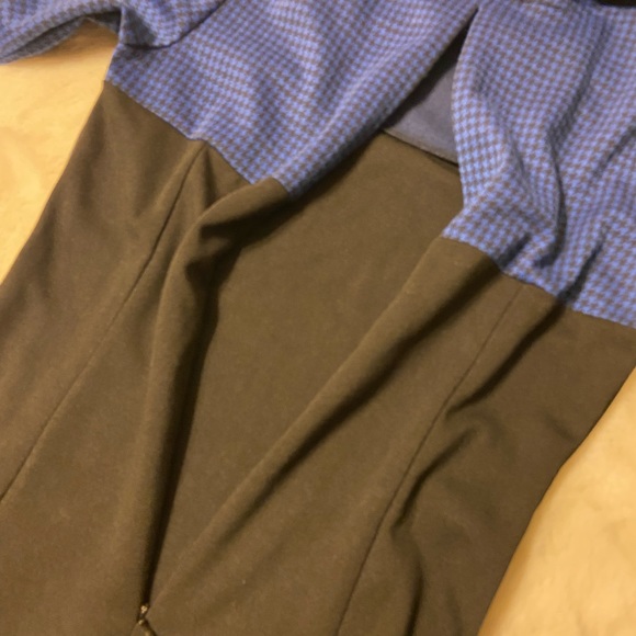 NWT! HOMEYEE Women's Retro Chic Colorblock Lapel Career Tunic Dress blue S (4) - Picture 13 of 13